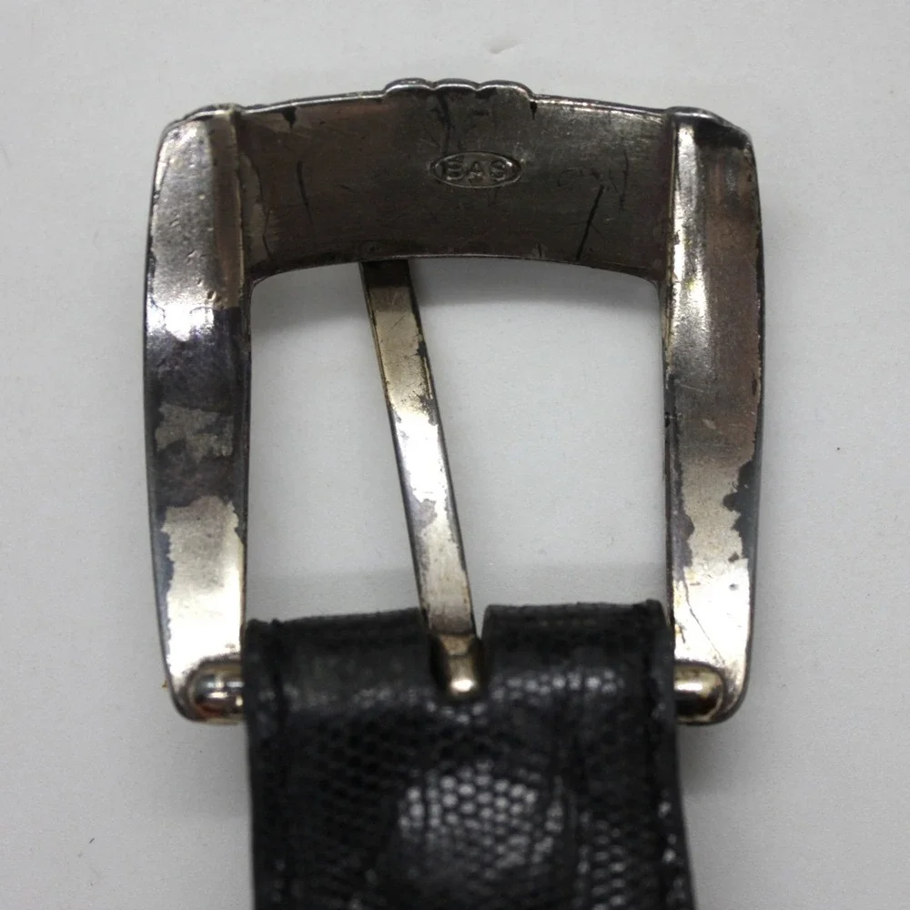 Bill Adler Studio‎ Western Ranger Belt Black Lizard Embossed Leather Mens 38